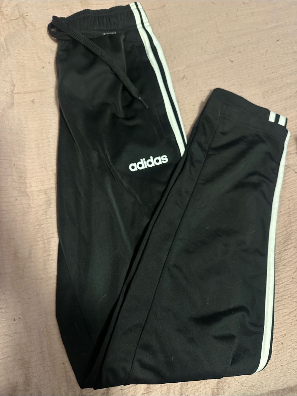 adidas Black Joggers with White Side Stripes